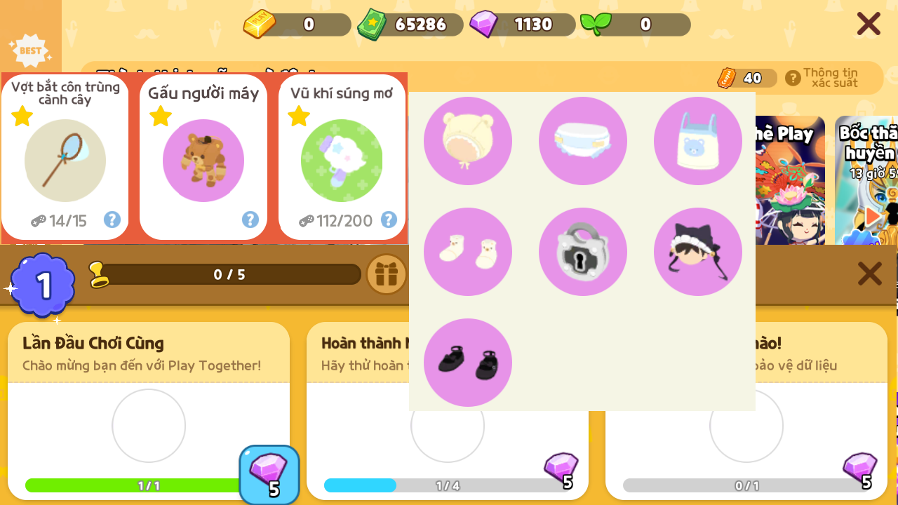 TÀI KHOẢN 11XX ĐÁ QUÝ, 40 VÉ QUAY, RANDOM TIỀN SAO. Đồ + gấu Bebe, Súng mơ + đồ ác mộng. Login Zing trắng thông tin